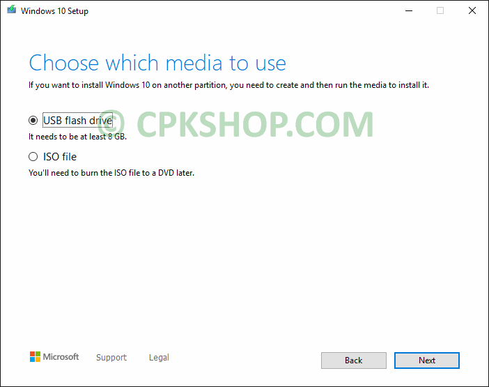 select usb flash drive - Create a Windows 10 bootable USB